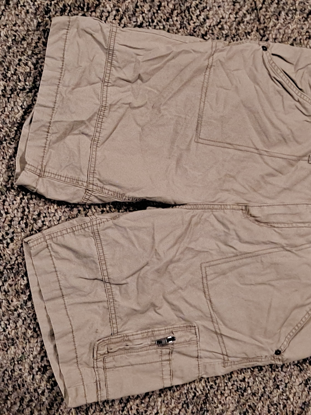 Calvin Klein Men's Beige Cargo Shorts with Zip Pocket